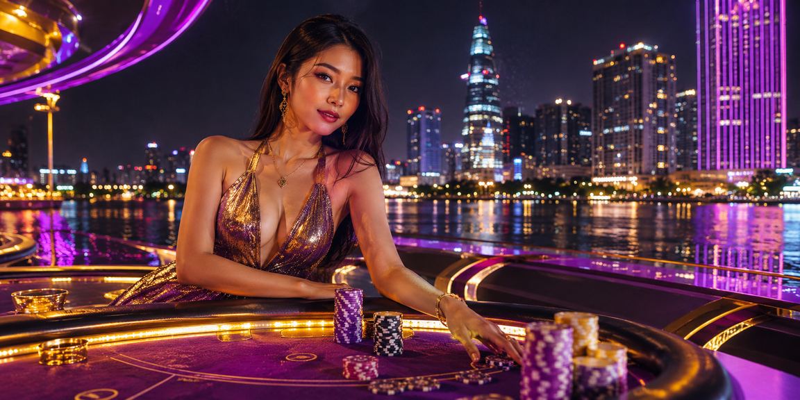 Không khí giải trí casino rực rỡ ban đêm tại vùng đồng bằng sông Cửu Long